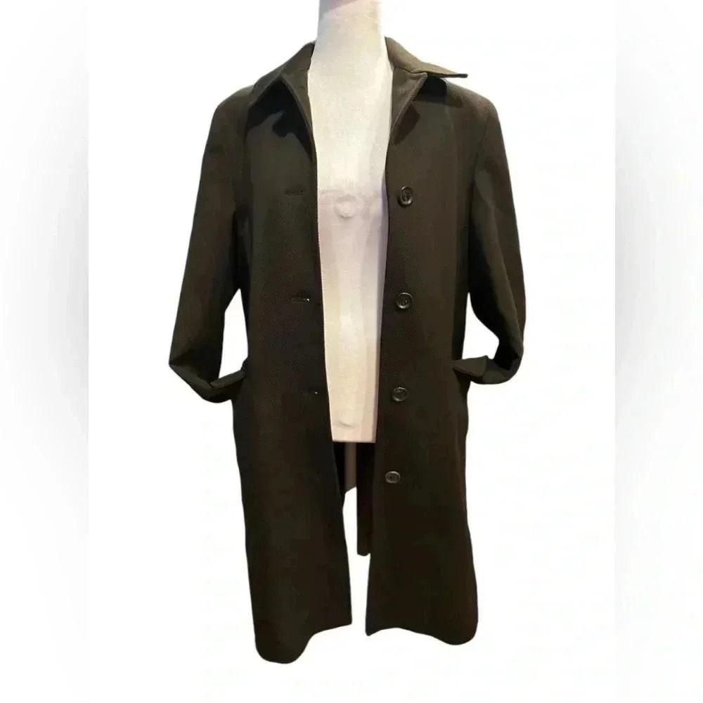 Burberry brown long overcoat jacket Womens size US 6 - Picture 6 of 16